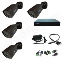 Комплект видеонаблюдения AVC 4-2 Full HD Стандарт Black на 4 камеры 
