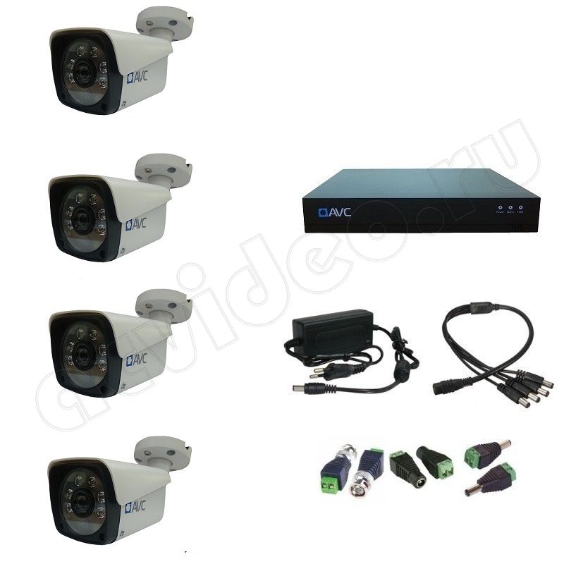 Комплект видеонаблюдения AVC 4-2 Full HD на 4 камеры