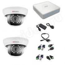 Комплект видеонаблюдения HiWatch 2-1 Full HD на 2 камеры