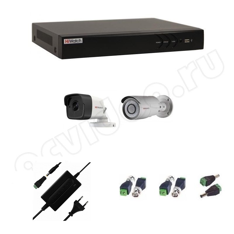 Комплект видеонаблюдения HiWatch 2-2-5 3Mp на 2 камеры