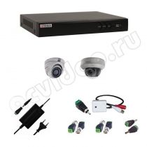Комплект видеонаблюдения HiWatch 2-1-5 3Mp на 2 камеры с микрофоном