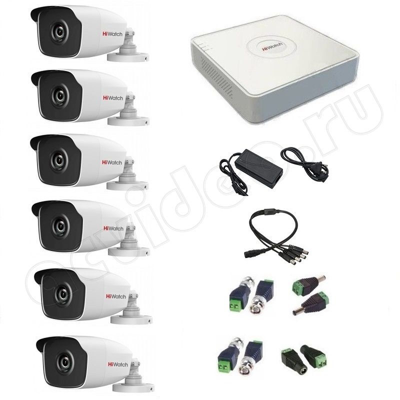 Комплект видеонаблюдения HiWatch 6-2 Full HD на 6 камер