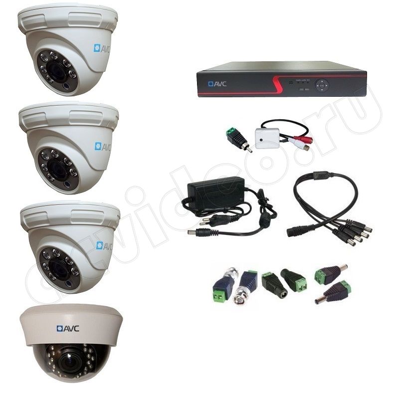 Комплект видеонаблюдения AVC 4-1-1 5Mp на 4 камеры с микрофоном